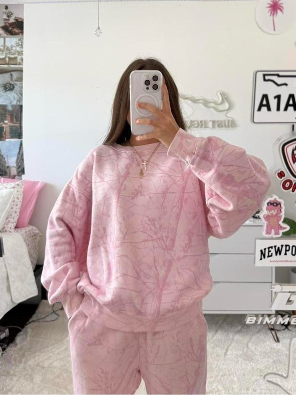 pink dairy boy camo‎ sweat set
